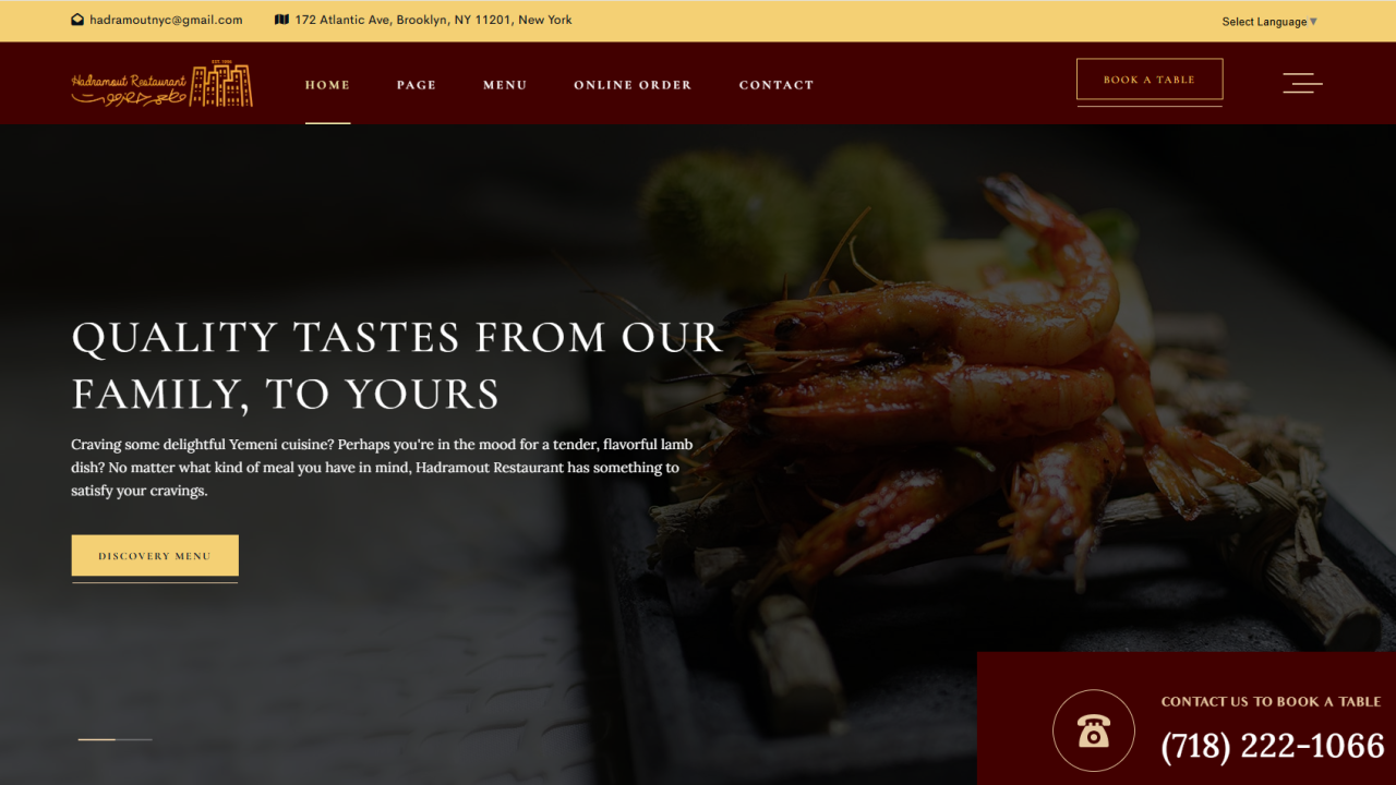 Hadramout Restaurant -  QUALITY TASTES FROM OUR FAMILY, TO YOURS